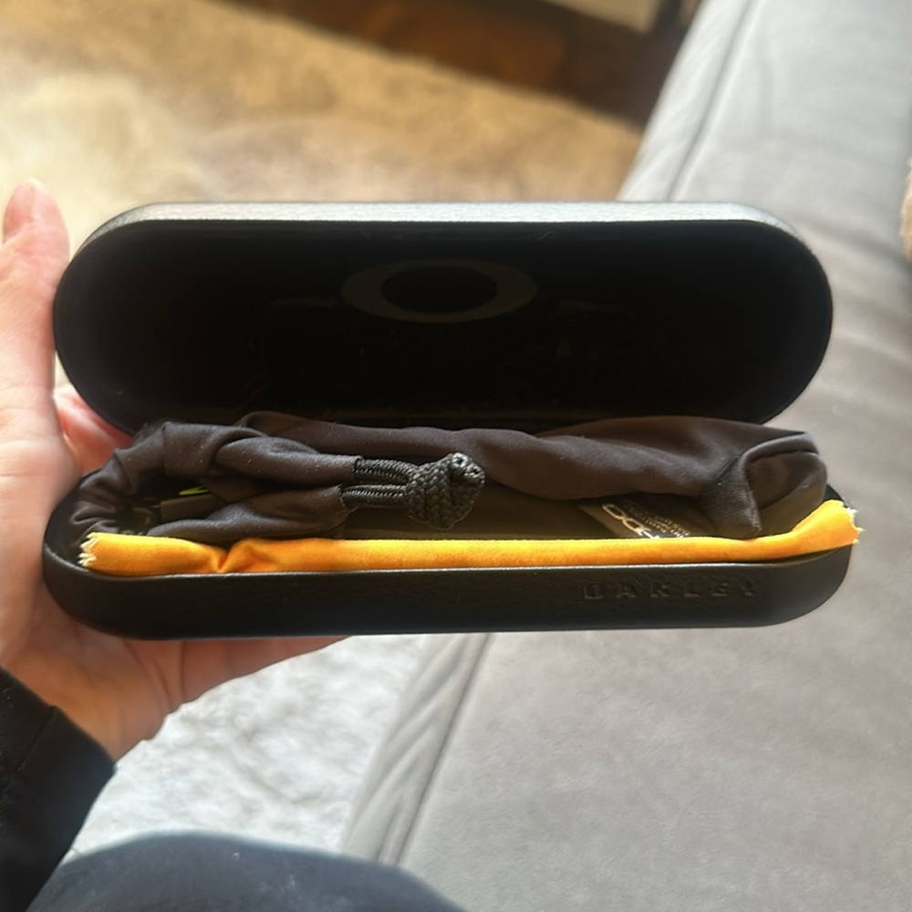 Oakley Black Rectangular Eyeglass Frames with Yellow Logo - Picture 5 of 5